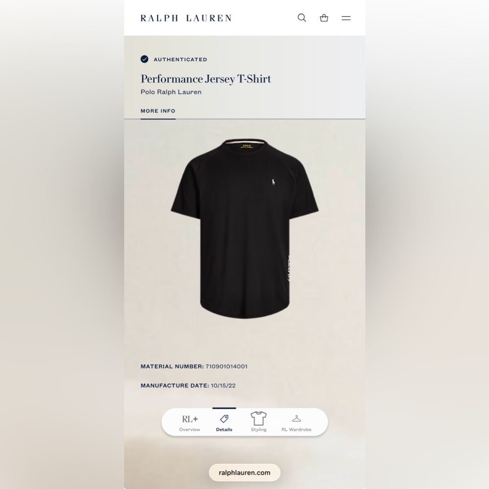 Polo by Ralph Lauren Black Performance Tee